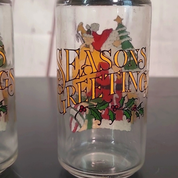 Vintage 80s Painted Glass Holiday Christmas Santa Claus Salt & Pepper Shakers - Picture 8 of 12